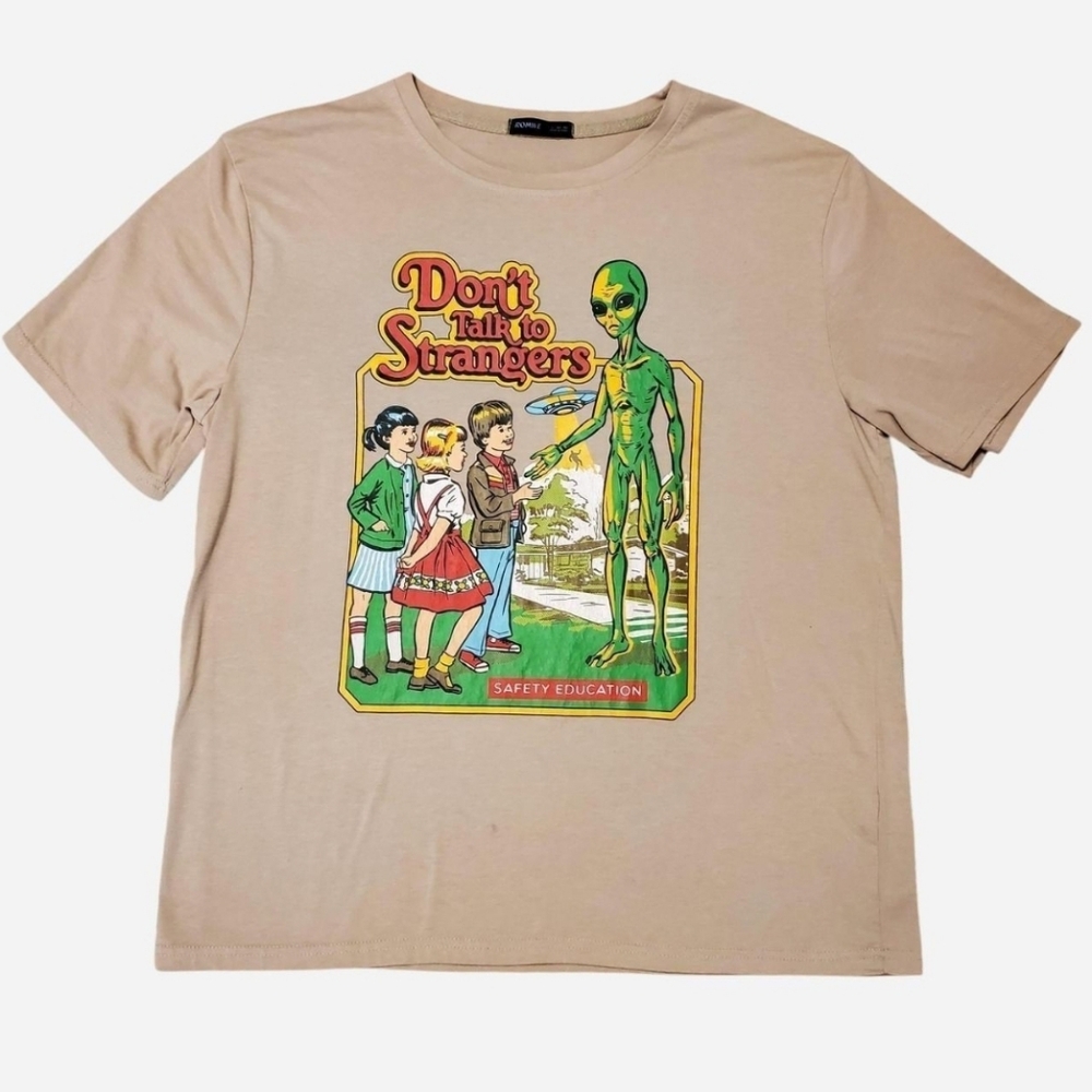 Graphic Tee with Alien Print